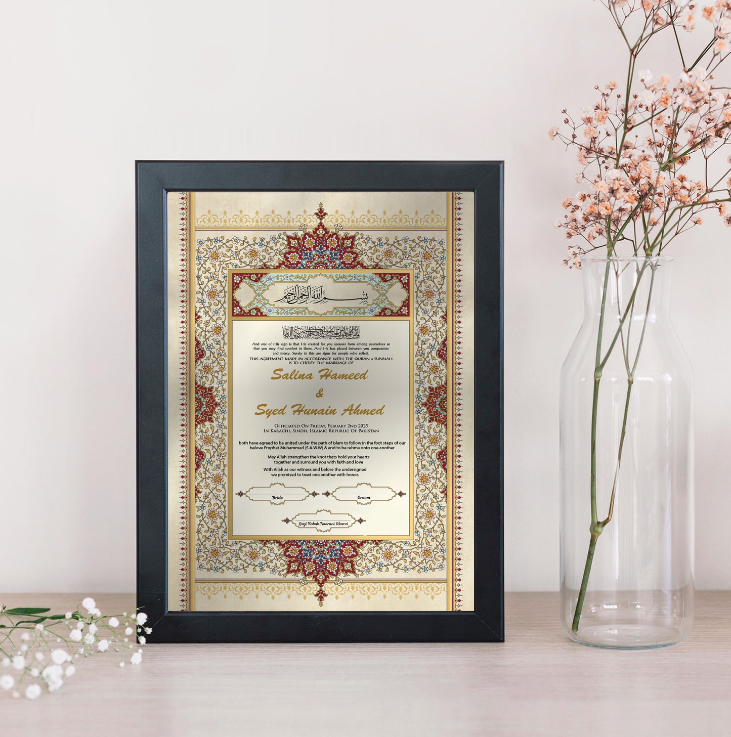 Our Nikkah Certificate | Nikkah certificate: A Memory Frame for Your Nikah + Digital Nikah Certificate | An Islamic Wedding) 104