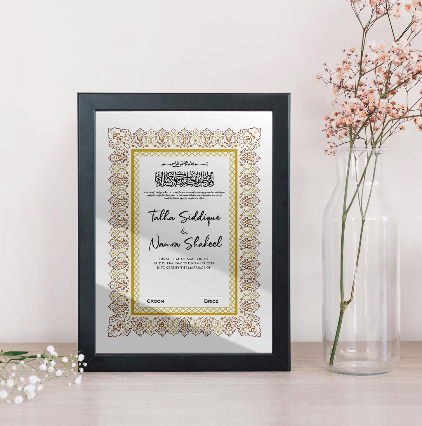 Our Nikkah Certificate | Nikkah certificate: A Memory Frame for Your Nikah + Digital Nikah Certificate | An Islamic Wedding) 107