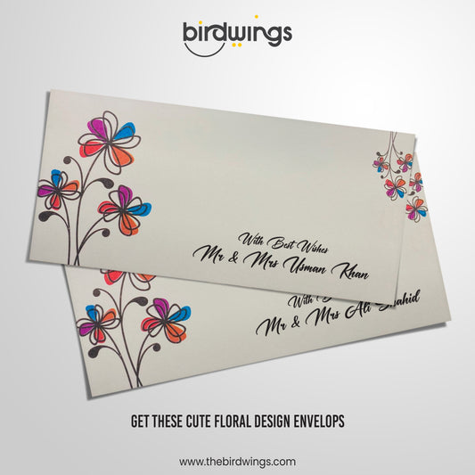 Fancy Floral Name Printed Eidi Envelopes – Premium Money Envelopes Pakistan
