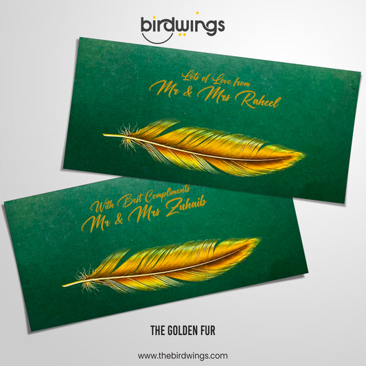Golden Fur Collection Name Printed Eidi Envelopes – Premium Money Envelopes Pakistan